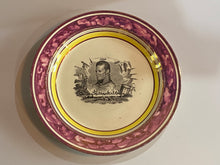 Load image into Gallery viewer, Historical Staffordshire Pink Luster War Of 1812 Plate With Pike Transfer 1815
