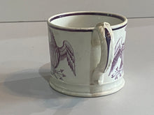 Load image into Gallery viewer, Staffordshire Pearlware Childs Mug The United States of America Eagles
