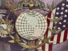 Load image into Gallery viewer, Antique Japanese Silk Embroidery Americana Patriotic Eagle Flag Marine Corp 1900

