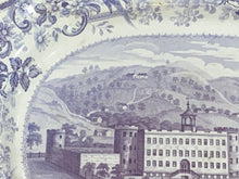 Load image into Gallery viewer, Historical Staffordshire Allegeny Penitentiary Pittsburgh Platter Mulberry 1835
