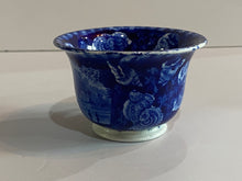 Load image into Gallery viewer, Historical Staffordshire Blue Wadsworth Tower Custard Cup
