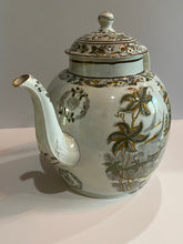 Load image into Gallery viewer, Staffordshire Pearlware Chinoiserie Pagoda Pattern Barge Pot Huge
