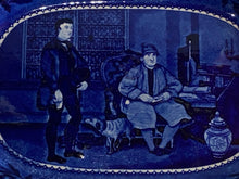 Load image into Gallery viewer, Historical Staffordshire Blue Small Platter Wilkie Series The Letter of Introduction Ca. 1825
