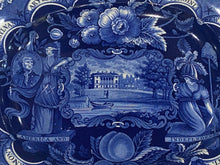Load image into Gallery viewer, Historical Staffordshire Blue Platter States Pattern by Clews
