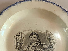 Load image into Gallery viewer, Staffordshire Pearlware Blue Edge Leeds War of 1812 Plate Captain Hull  of The Constitution

