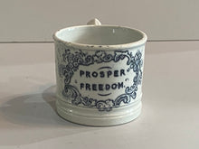 Load image into Gallery viewer, Staffordshire Pearlware Childs Mug “Prosper Freedom” Eagles
