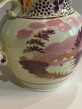 Load image into Gallery viewer, Staffordshire Pink Luster House Pitcher Commodore Perry
