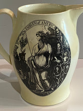 Load image into Gallery viewer, Staffordshire Creamware Liverpool Pitcher An Emblem of America and American Ship
