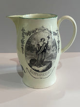 Load image into Gallery viewer, Staffordshire Creamware Liverpool Pitcher Charity And Faith Arms Ca. 1800
