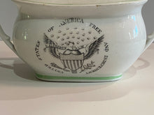 Load image into Gallery viewer, Staffordshire Porcelain Sugar Bowl Historical United States of America Free and Independent
