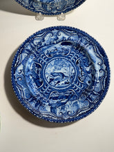 Load image into Gallery viewer, Staffordshire Blue Transfer Quadrupeds Plate River Otter Ca. 1825
