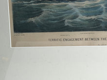 Load image into Gallery viewer, Original Currier &amp; Ives Large Folio Monitor &amp; Merrimac Ship Battle Civil War
