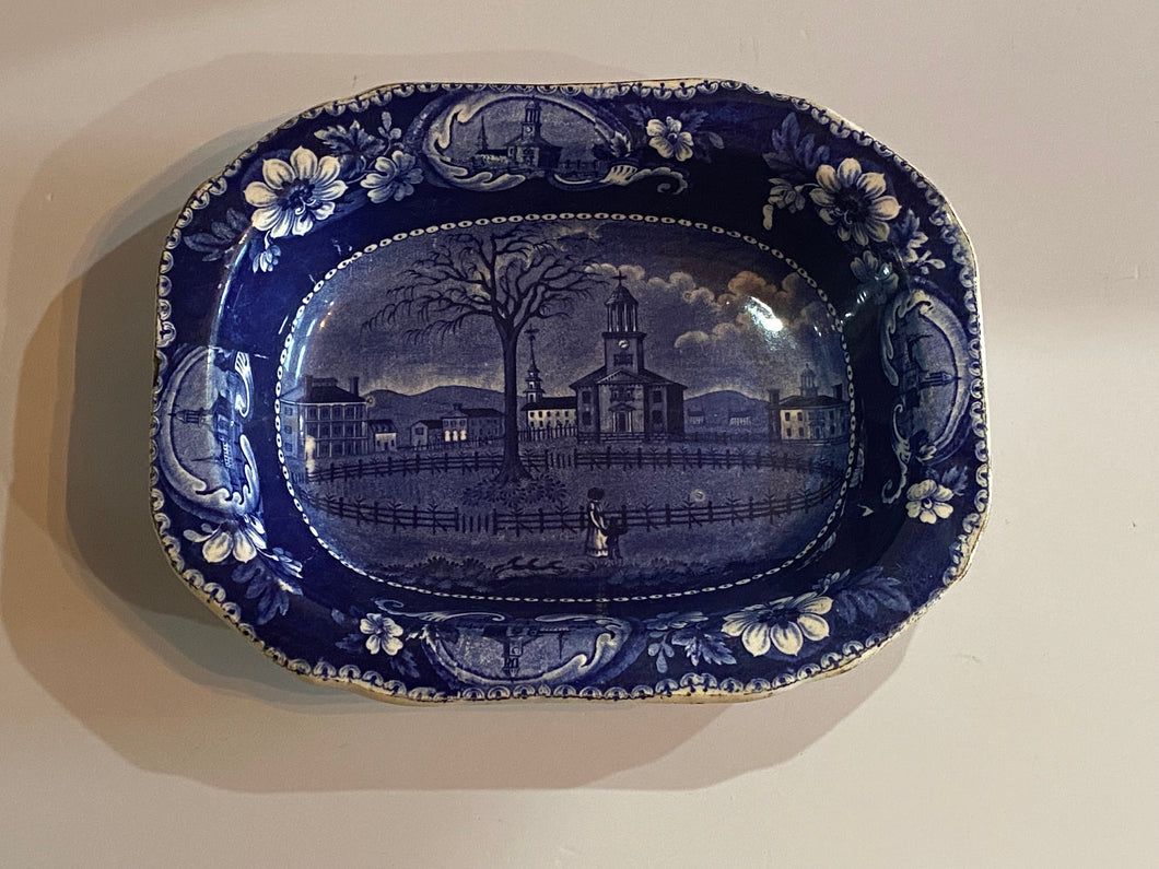 Historical Staffordshire Pittsfield Elm Massachusetts Vegetable Dish by Clews