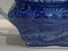 Load image into Gallery viewer, Historical Staffordshire Blue Teapot Lafayette At Franklins Tomb Ca. 1825 Scarce Form
