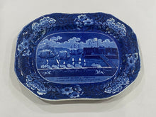 Load image into Gallery viewer, Historical Staffordshire Blue Landing of Lafayette Platter 15 1/4”

