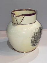 Load image into Gallery viewer, Staffordshire War of 1812 Pitcher Perry and Jones Large Size
