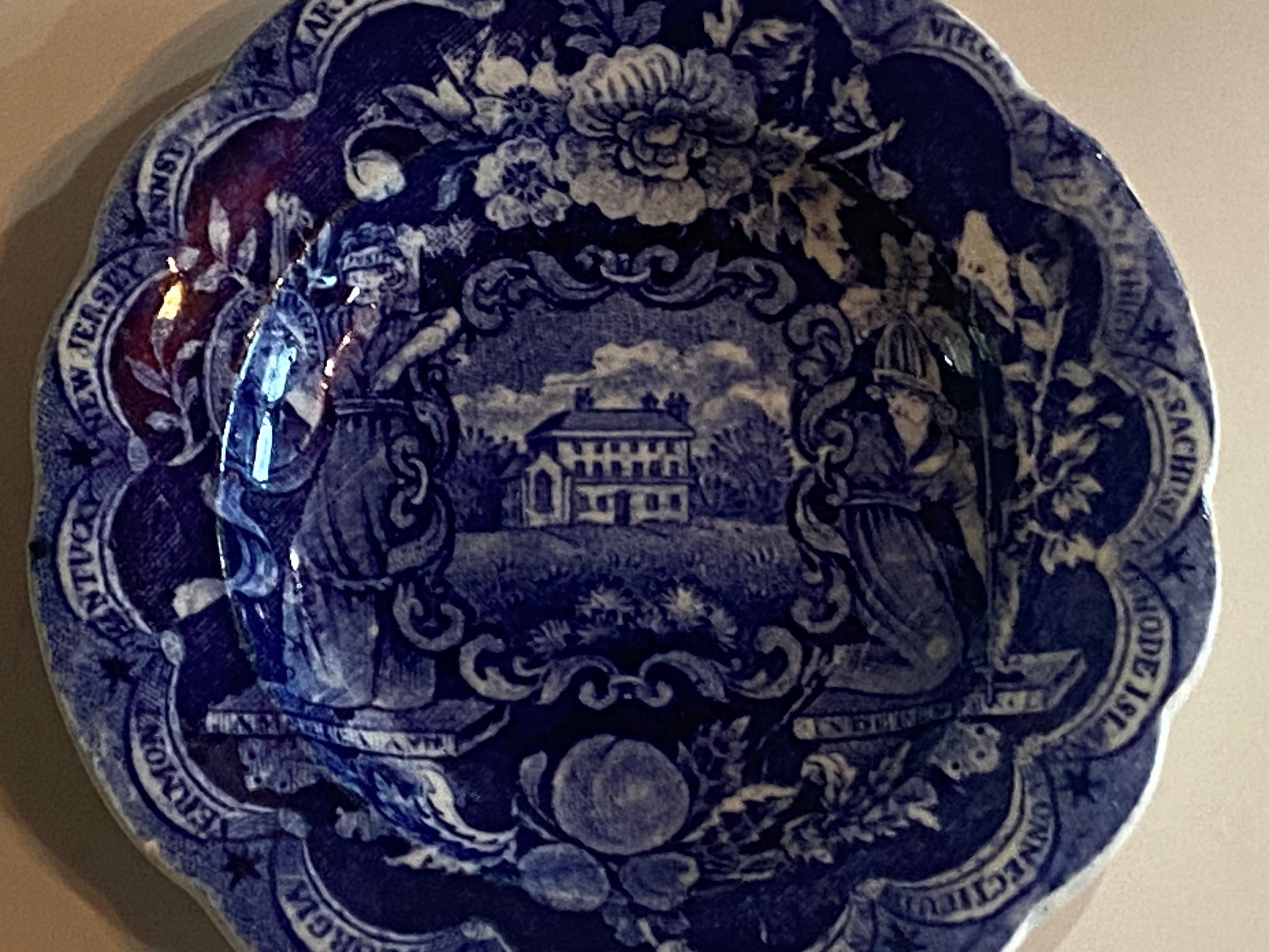 Clews Patterns Historical Staffordshire Blue Cup Plate States Pattern By Clews Ca. 18 ...
