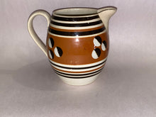 Load image into Gallery viewer, Staffordshire Pearlware Mochaware Mocha Cats Eye Pitcher Ca. 1820 Barrel Form
