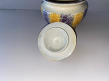 Load image into Gallery viewer, Staffordshire Spatterware Spatter Sugar Bowl Yellow And Purple Scarce Colors
