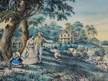 Load image into Gallery viewer, Original N. Currier &amp; Ives Print American Country Life Summers Evening Large

