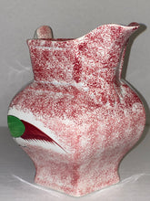 Load image into Gallery viewer, Spatterware Peafowl Large Water Pitcher Red Spatter Ca. 1830

