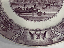 Load image into Gallery viewer, Historical Staffordshire Purple Transfer Great Fire New York Plate Ca 1835
