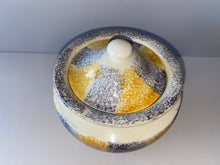 Load image into Gallery viewer, Staffordshire Spatterware Spatter Sugar Bowl Yellow And Purple Scarce Colors
