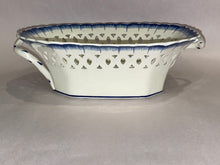 Load image into Gallery viewer, Staffordshire Pearlware Blue Edge Leeds Reticulated Basket Ca. 1840
