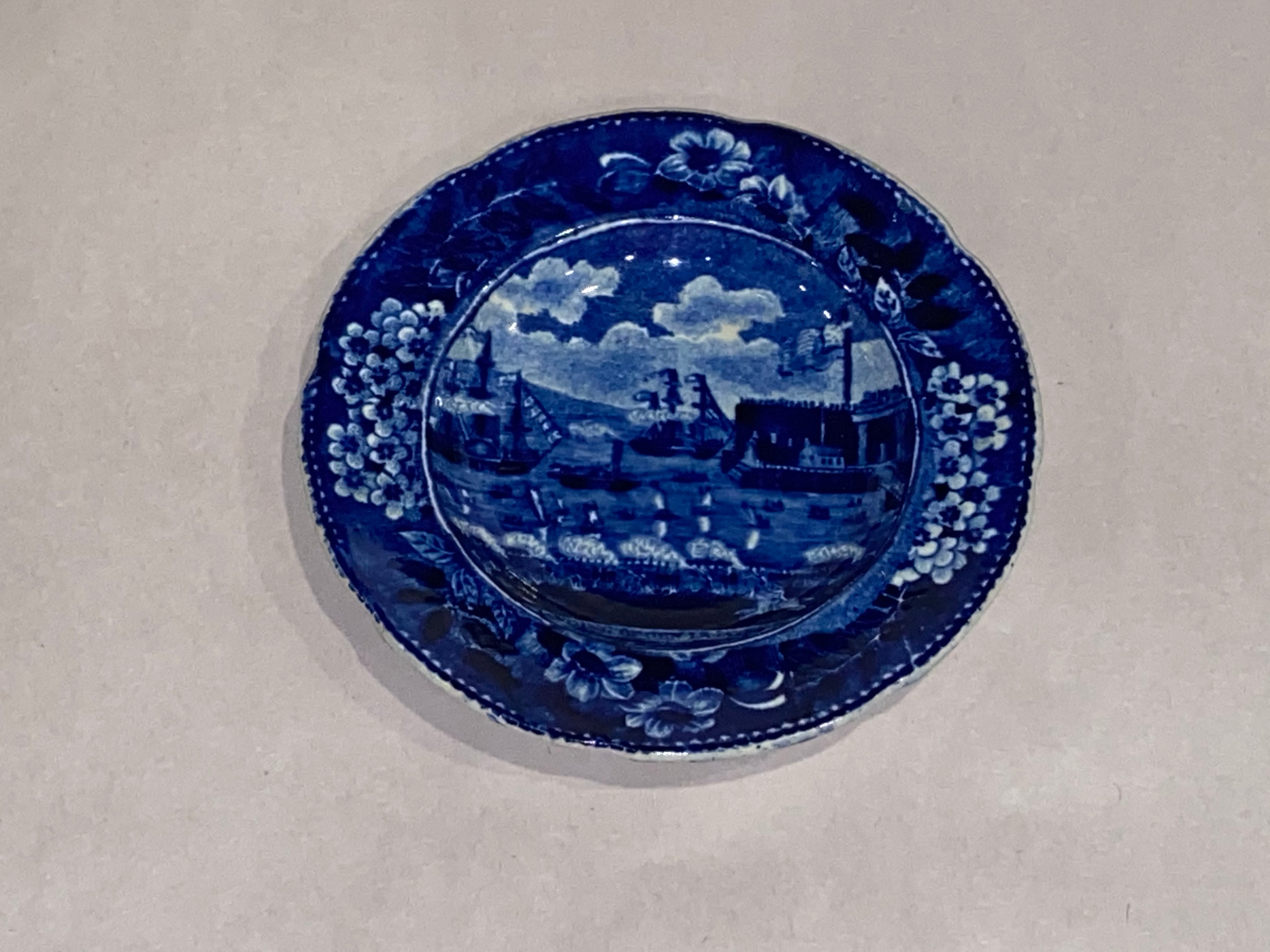 Historical Staffordshire Landing of Lafayette Cup Plate Ca. 1825 ...