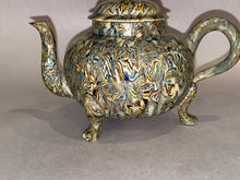 Load image into Gallery viewer, Staffordshire Agateware Footed Teapot Circa 1770
