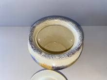 Load image into Gallery viewer, Staffordshire Spatterware Spatter Sugar Bowl Yellow And Purple Scarce Colors
