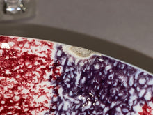 Load image into Gallery viewer, Spatterware Rainbow Spatter Magenta and Purple Cup and Saucer Ca. 1830
