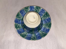 Load image into Gallery viewer, Spatterware Blue and Teal Green Cup and Saucer Ca. 1830
