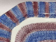 Load image into Gallery viewer, Staffordshire Rainbow Spatterware Spatter Blue and Purple Platter Ca. 1830
