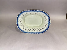 Load image into Gallery viewer, Staffordshire Pearlware Blue Edge Leeds Reticulated Basket Ca. 1840
