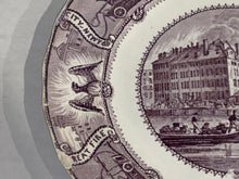 Load image into Gallery viewer, Historical Staffordshire Purple Transfer Great Fire New York Plate Ca 1835
